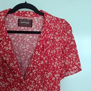REFORMATION red floral Clarice dress size 8